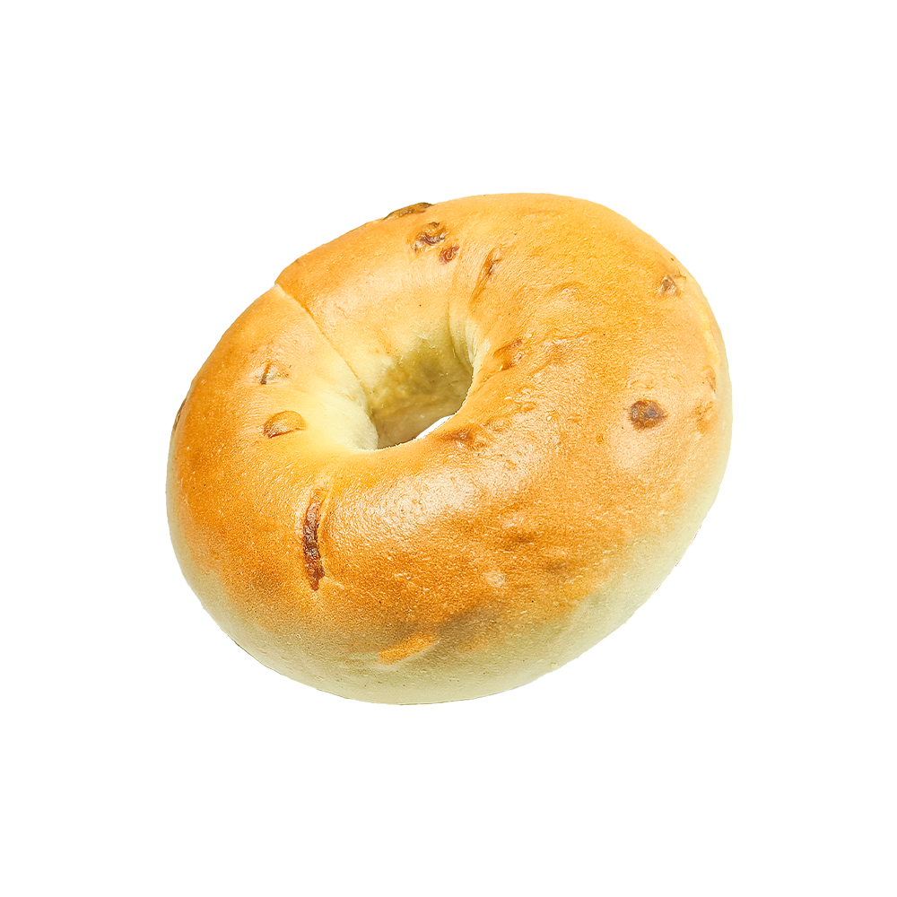 Salt og velsmagende ristet løgbagel