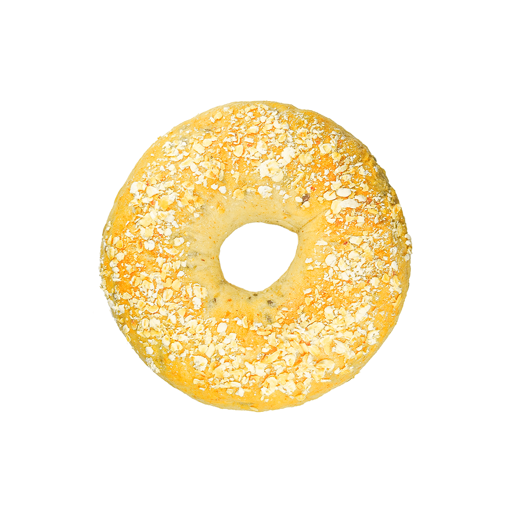 Fedtfattig fuldkornshvede havrehørfrøbagel
